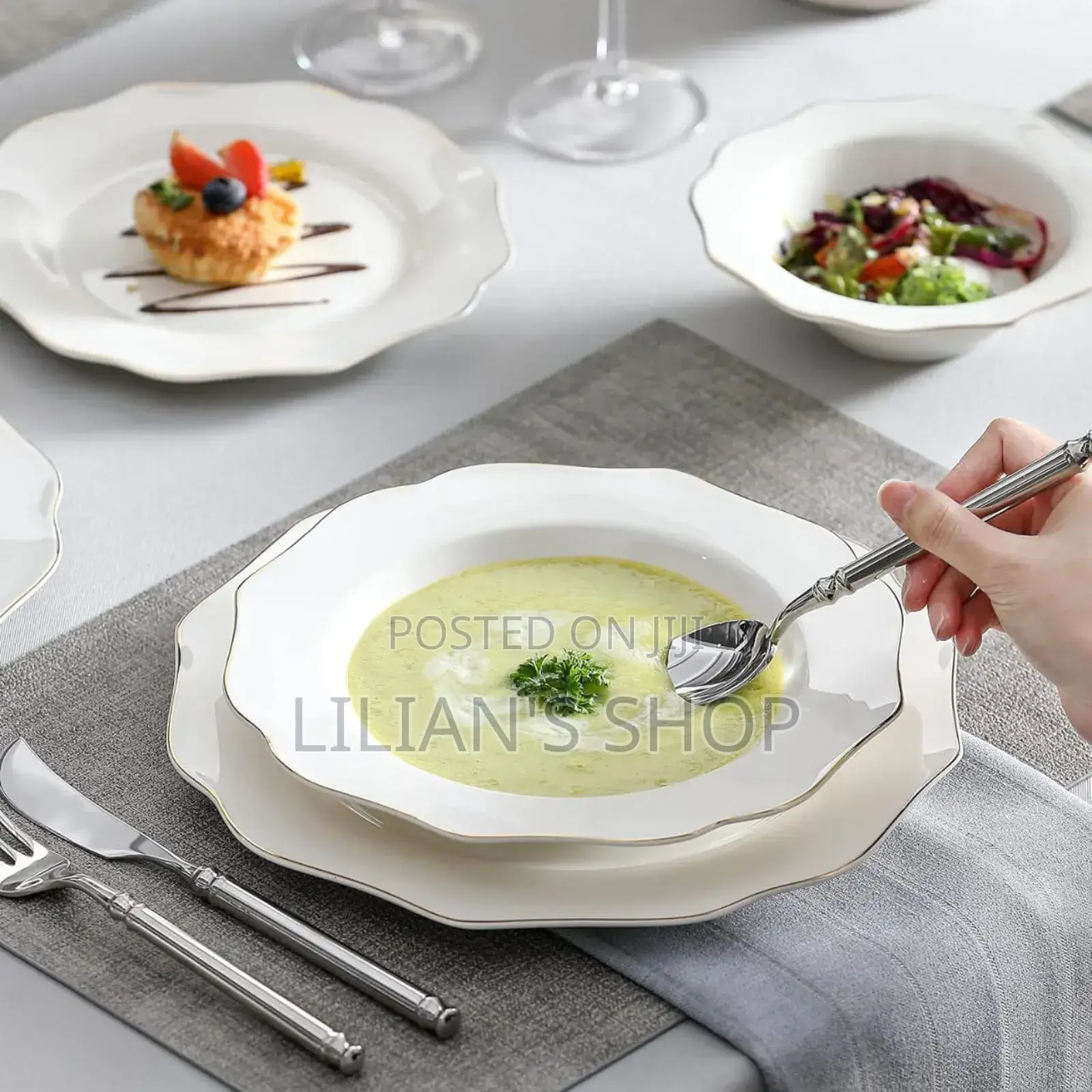24-Pieces Malacasa Lotus Dinnerware