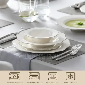 24-Pieces Malacasa Lotus Dinnerware