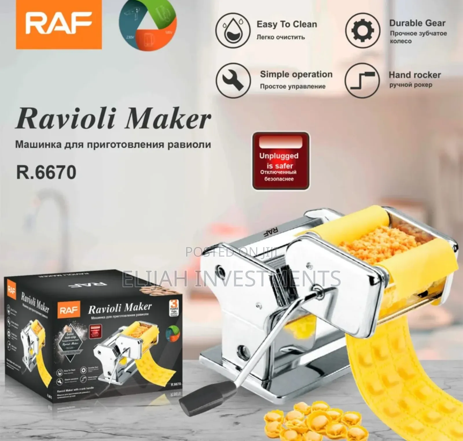 Raf R.6670 Manual Stainless Steel Ravioli Maker.
