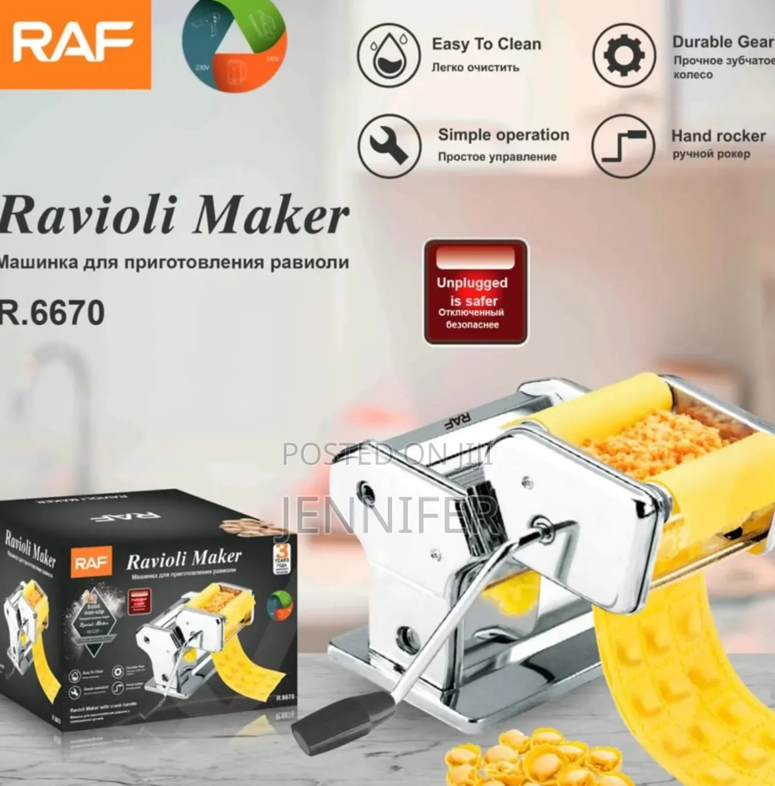 Raf R.6670 Manual Stainless Steel Ravioli Maker.
