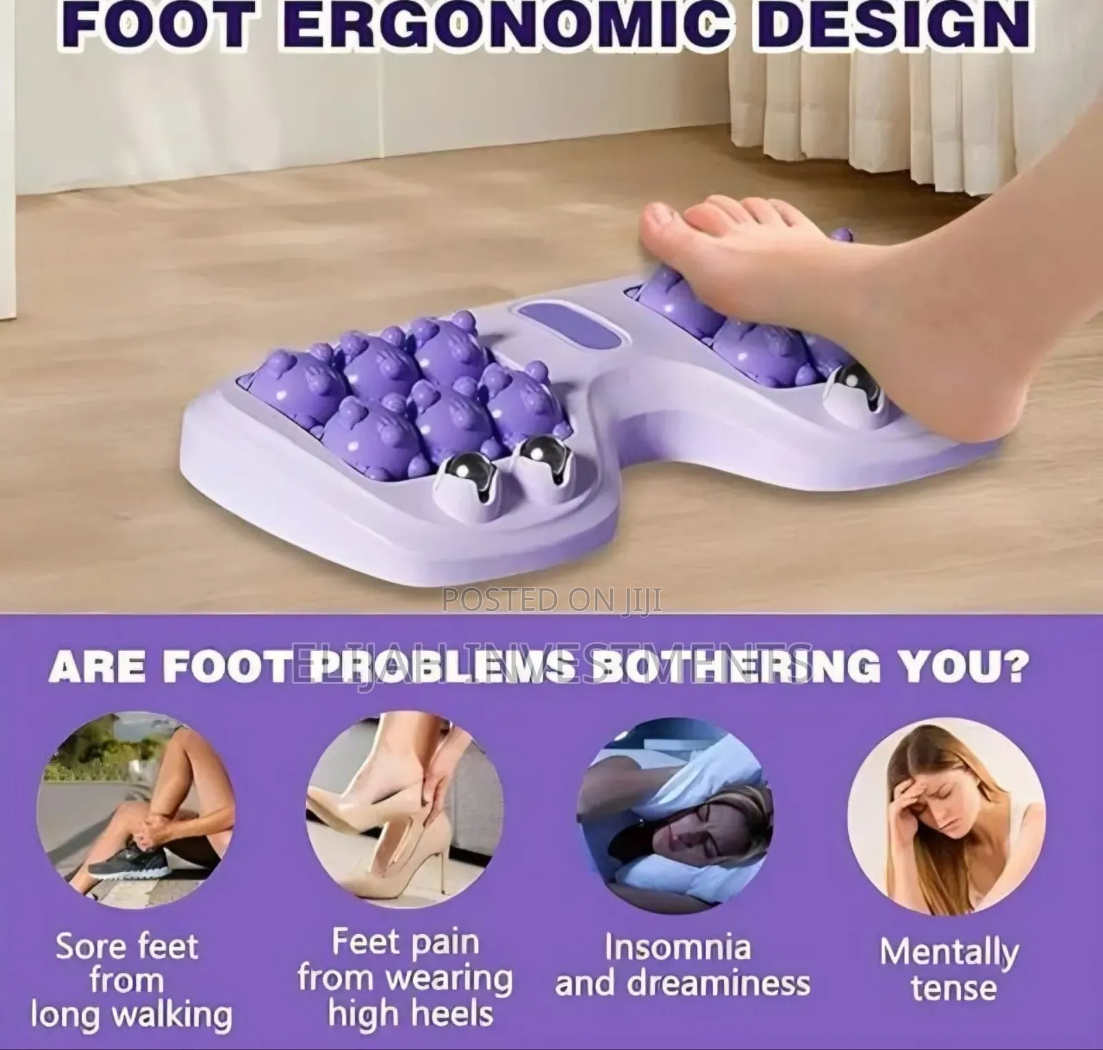 Portable Dual Foot Massage Roller.