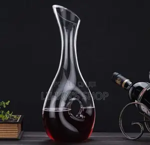 Hand-Blown, Lead-Free Crystal Glass Wine Decanter,
