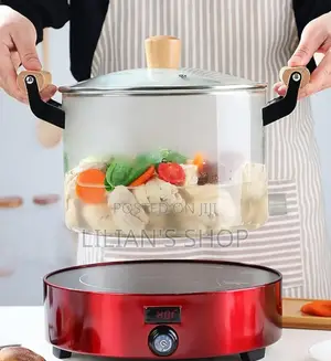 Glass Cooking Pot With Wooden Handle,