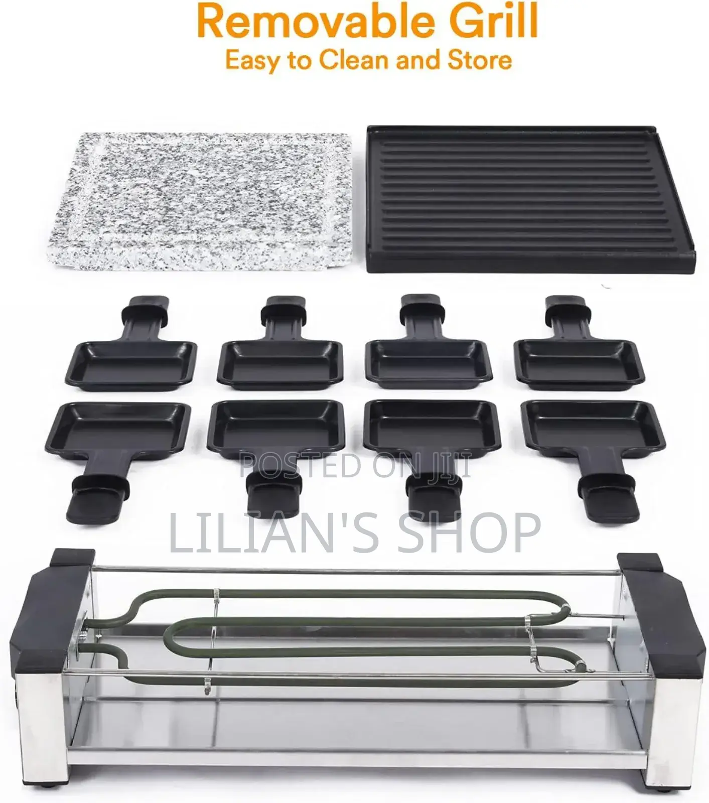 Saysonapps Raclette Grill With Granite Stone Grill Top Model SBBQ