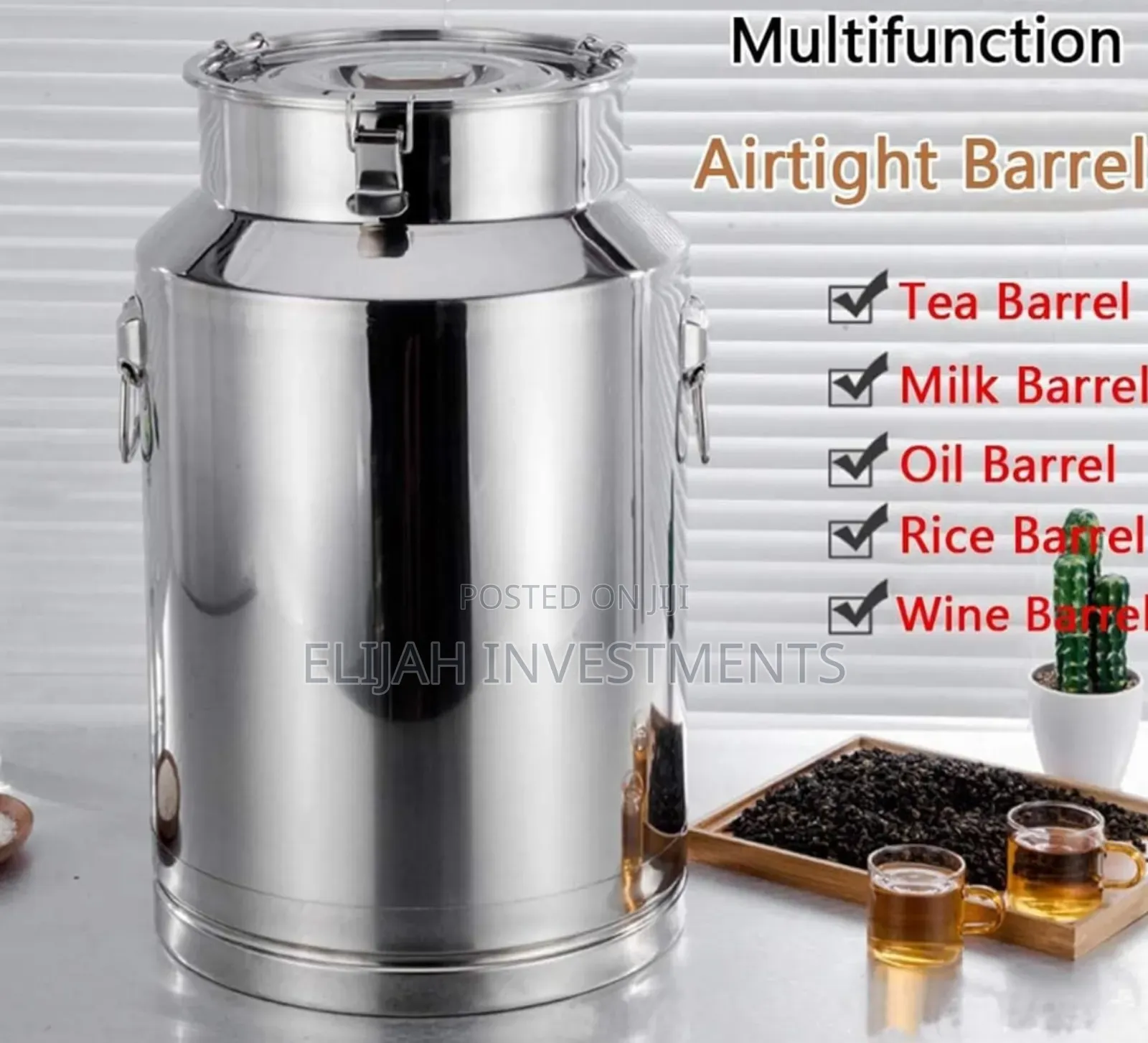 10 Litres Multifunctional Stainless Steel Airtight Milk Can