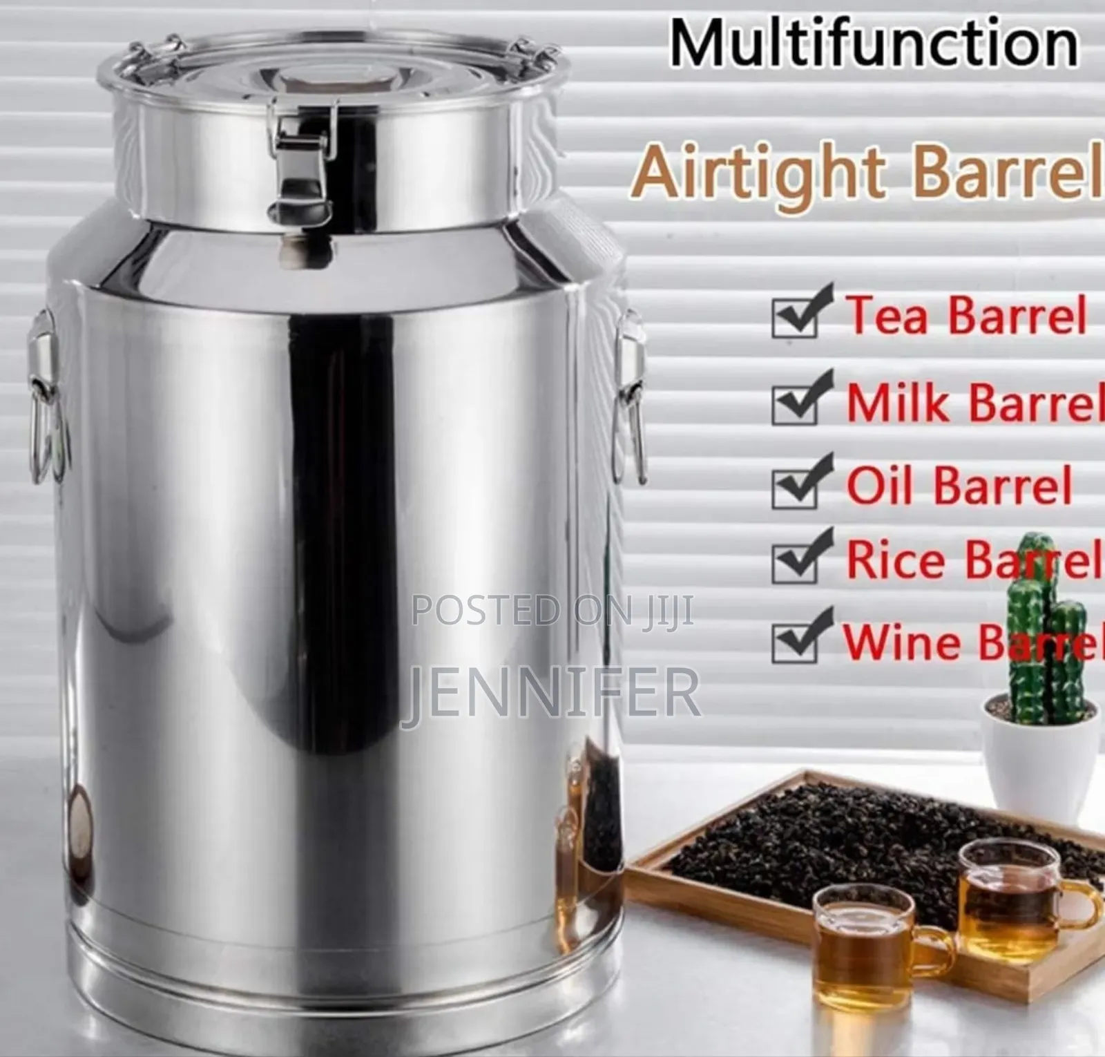 10 Litres Multifunctional Stainless Steel Airtight Milk Can