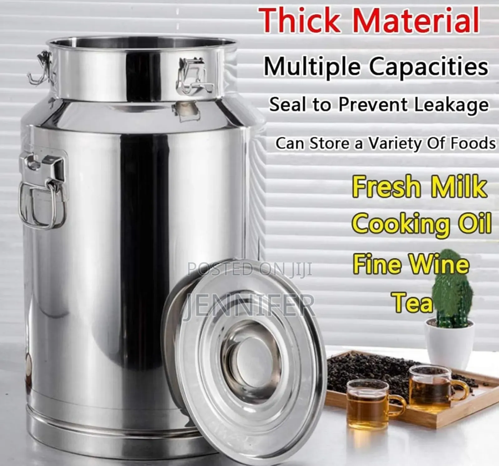 10 Litres Multifunctional Stainless Steel Airtight Milk Can