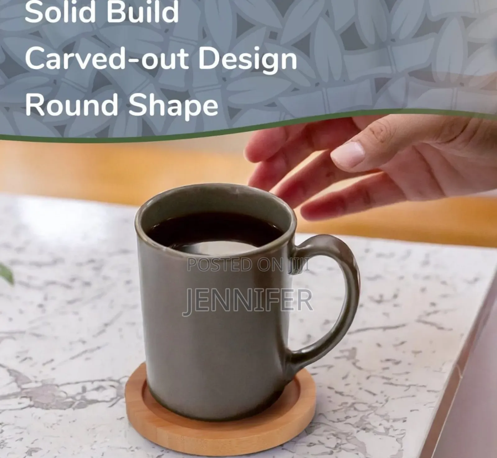 12pcs Premium Natural Wood Bamboo Tabletop Coasters