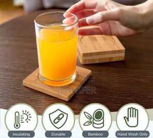 12pcs Premium Natural Wood Bamboo Tabletop Coasters
