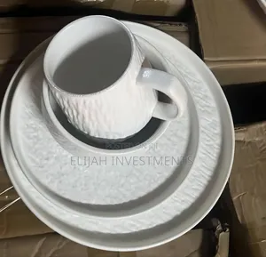 24-Piece Ceramic Dinner Set With a Rock-Glazed