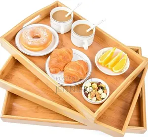 3pcs Rectangular Bamboo Serving Trays.