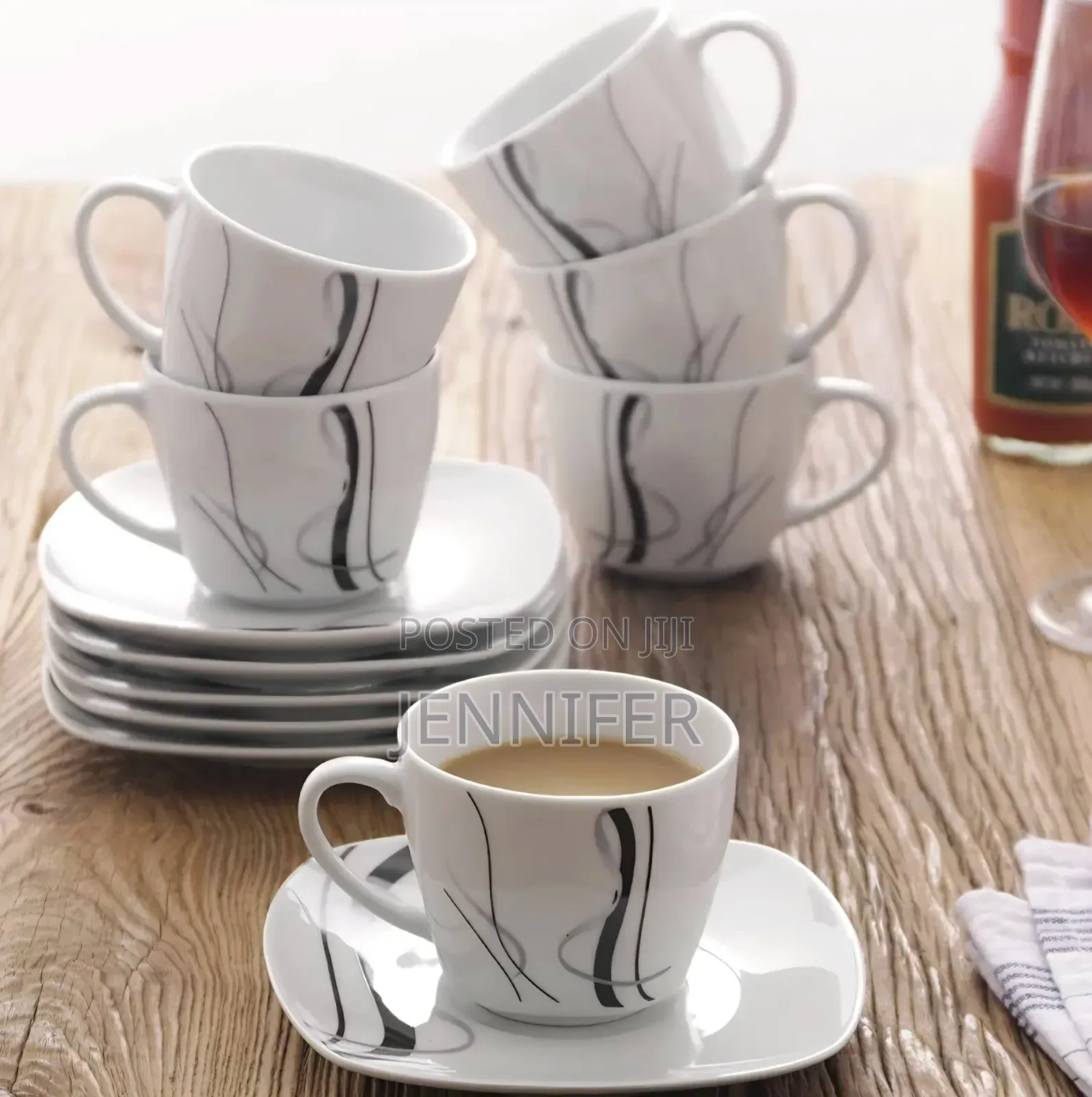 12piecea Veweet Fiona Porcelain Coffee Cups and Saucers.