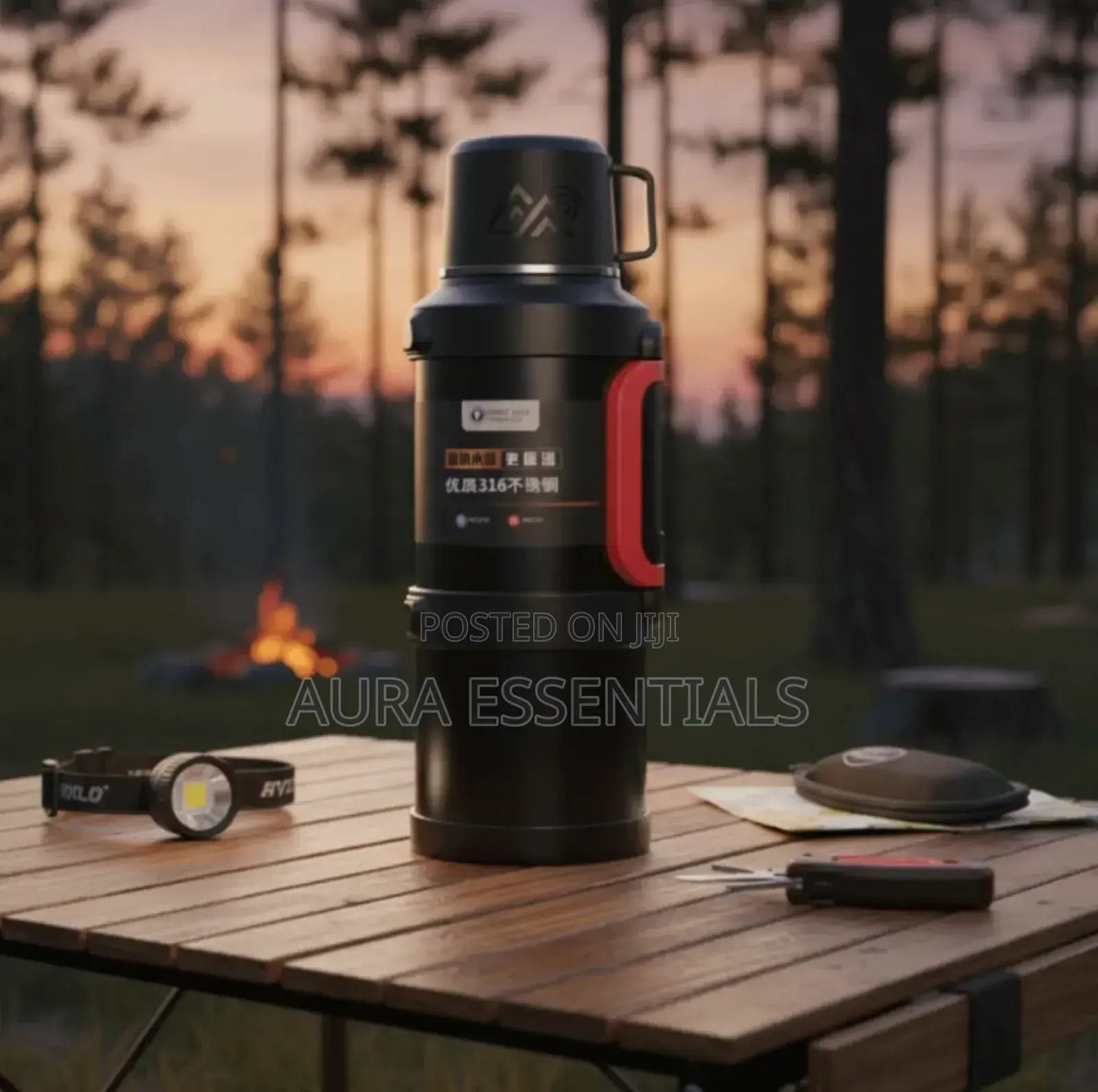 High-Capacity Stainless Steel Vacuum-Insulated Flask
