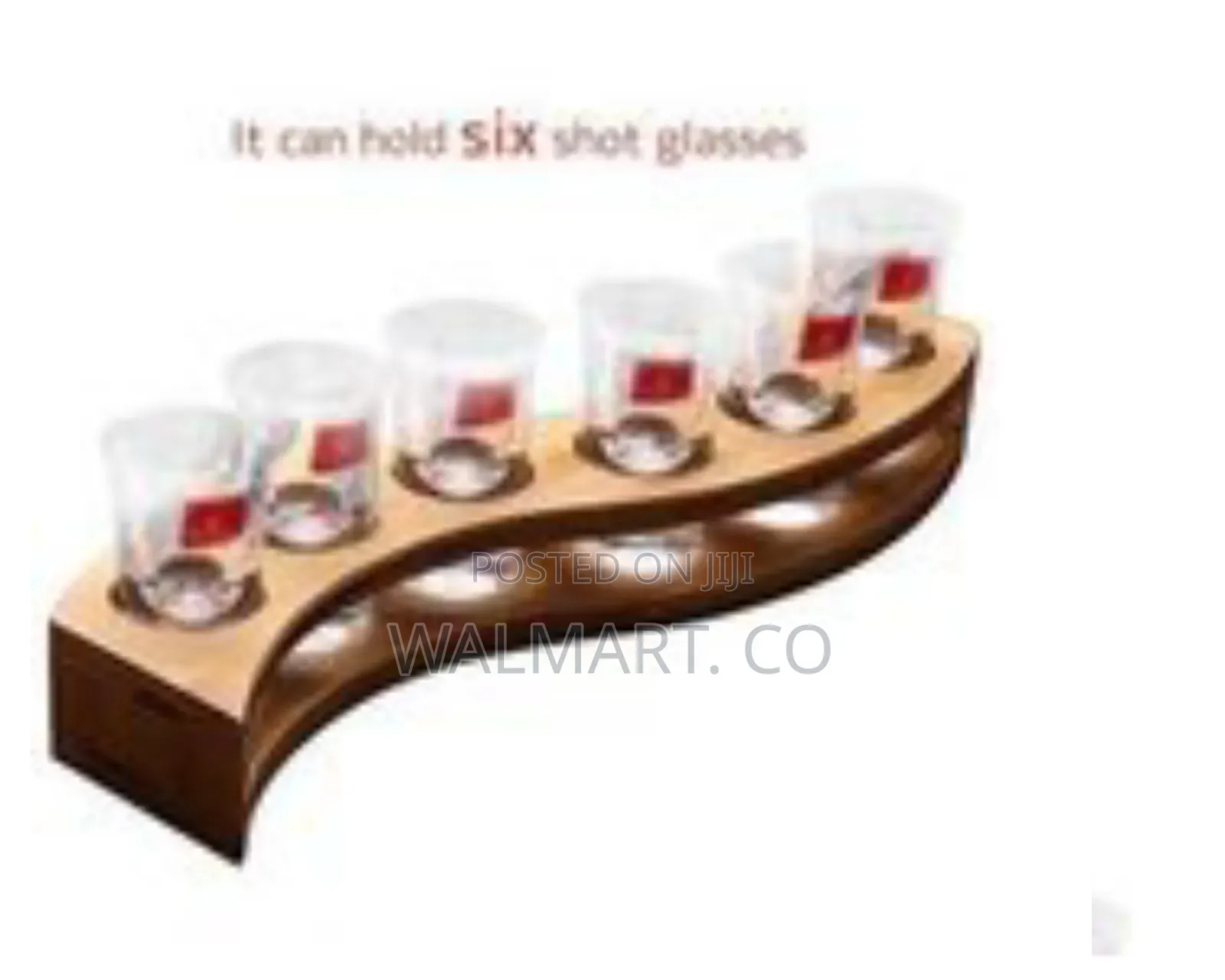 Elegant Wavy Wooden Serving Tray Shot Glass Flight Paddle