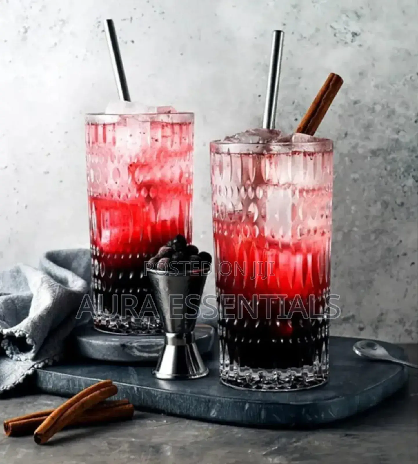 6pcs Long Crystal Clear Cocktail Glasses