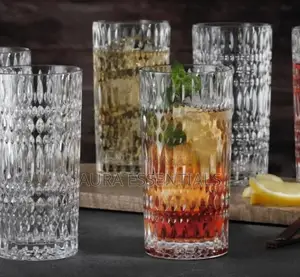 6pcs Long Crystal Clear Cocktail Glasses