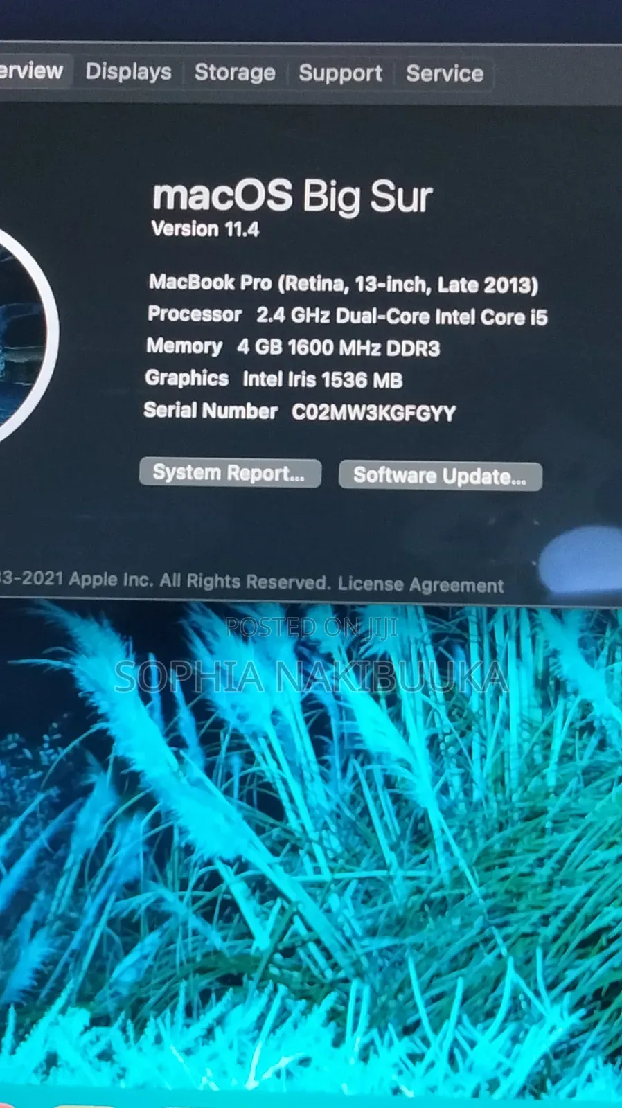 Laptop Apple MacBook Pro 2013 4GB Intel Core I5 SSD 128GB