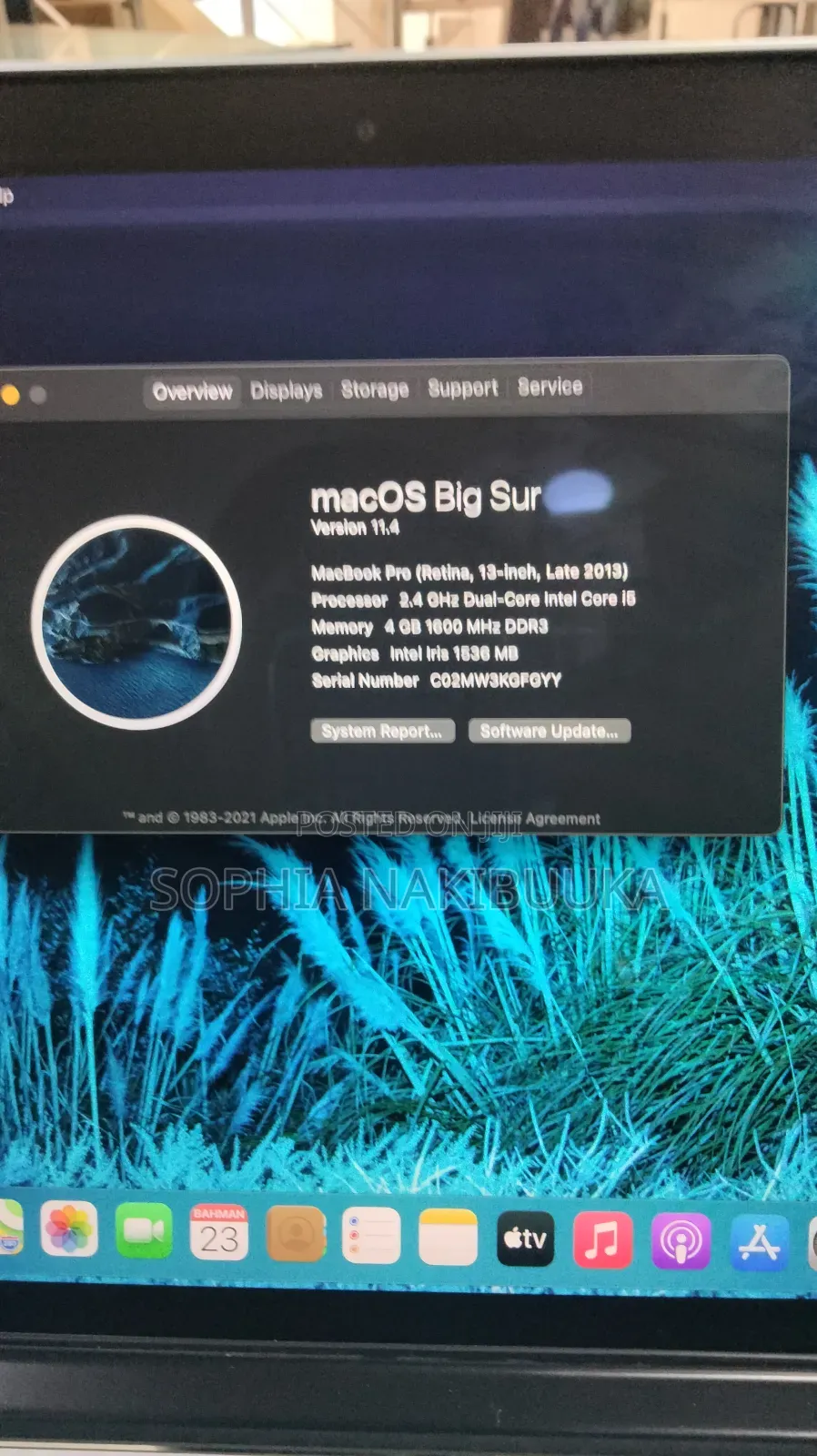 Laptop Apple MacBook Pro 2013 4GB Intel Core I5 SSD 128GB