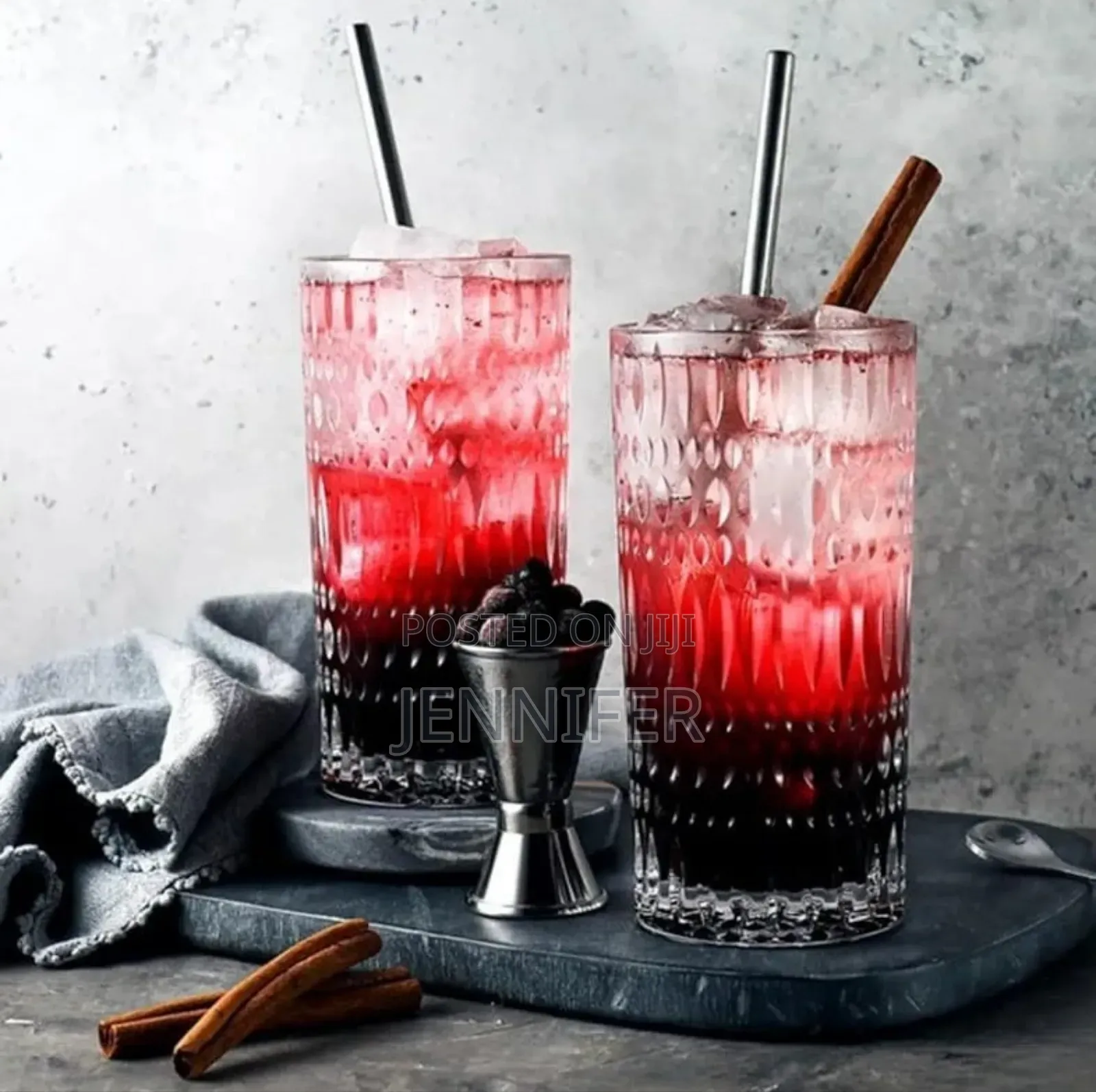 6pcs Long Crystal Clear Cocktail Glasses