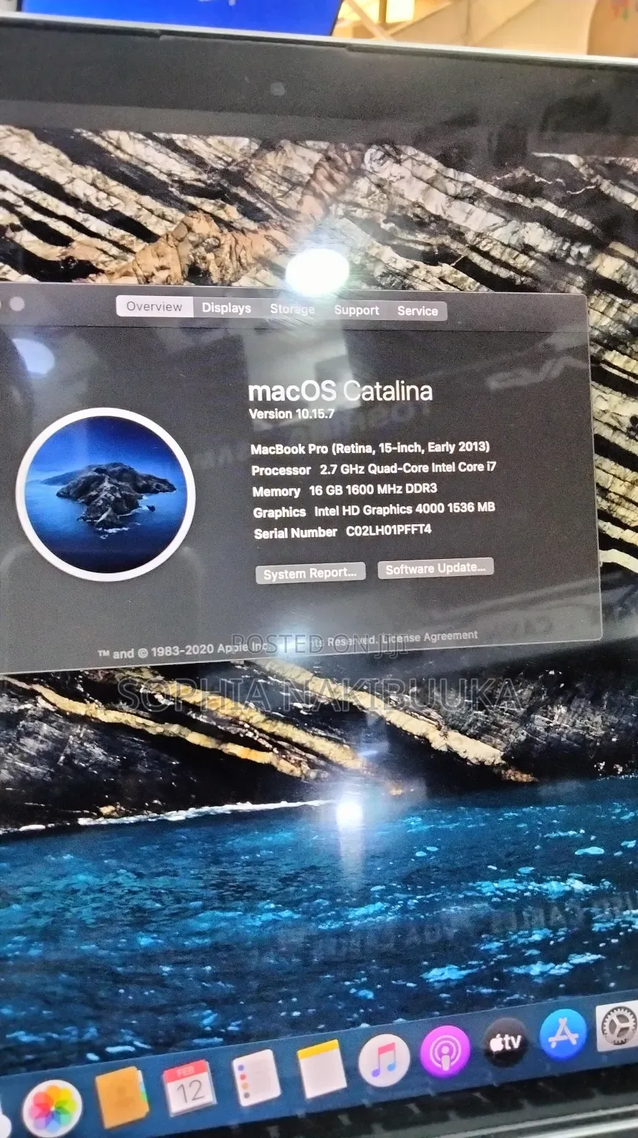 Laptop Apple MacBook Pro 2013 16GB Intel Core i7 SSD 256GB