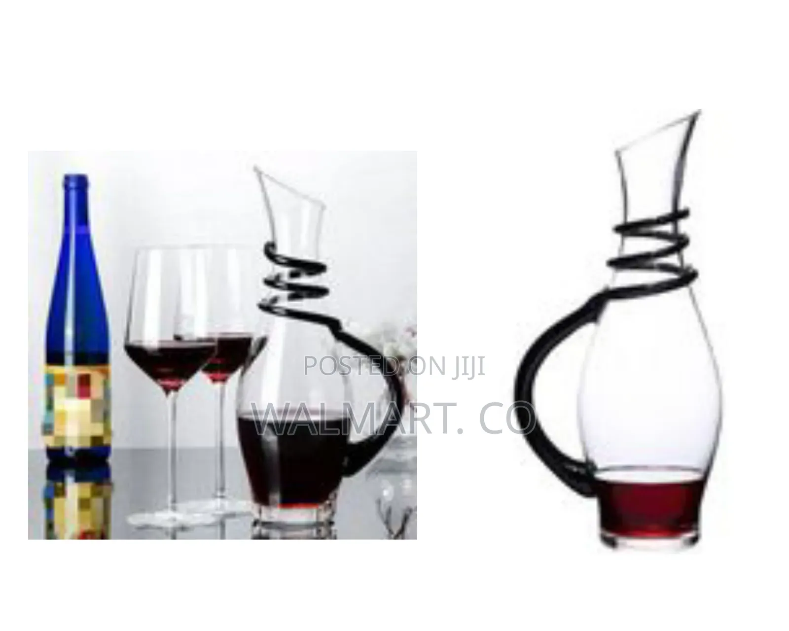 Elegant Glass Wine Decanter With Spiral Accents