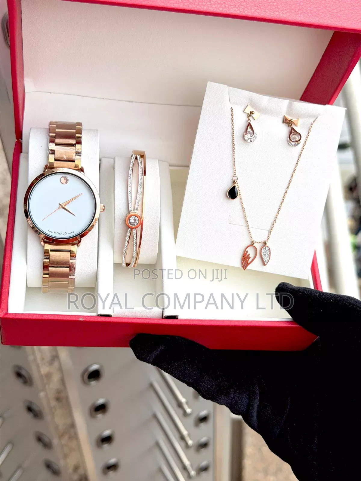 Ladies Valentine Gift Package, Watch, Necklace, Ear Ring