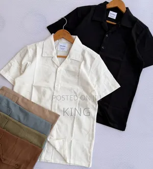 Men's Short-Sleeved Cuban Collar Shirts