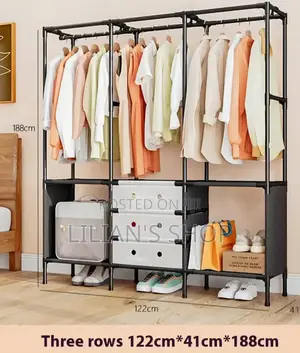 Freestanding Metal Garment Rack Or Portable Closet