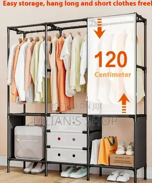 Freestanding Metal Garment Rack Or Portable Closet