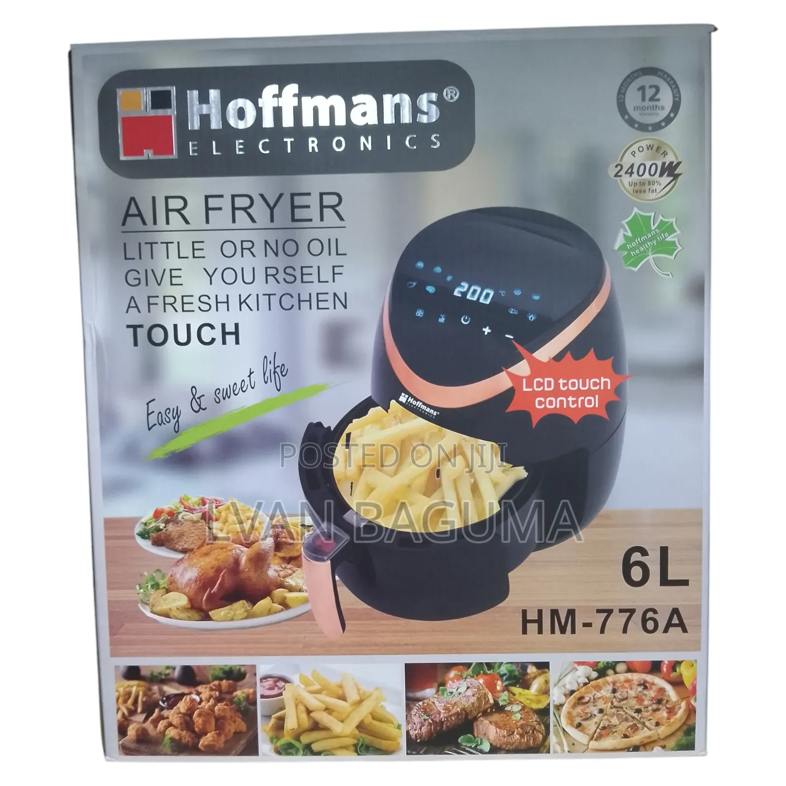Hoffmans 6 L Air Fryer (Hm-776a) - 2400w, 1 Year Warranty