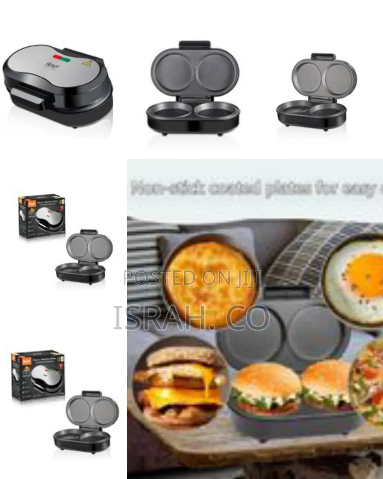 Raf Electric Burger Press Maker Round Griddle Double Mini Pancake Make