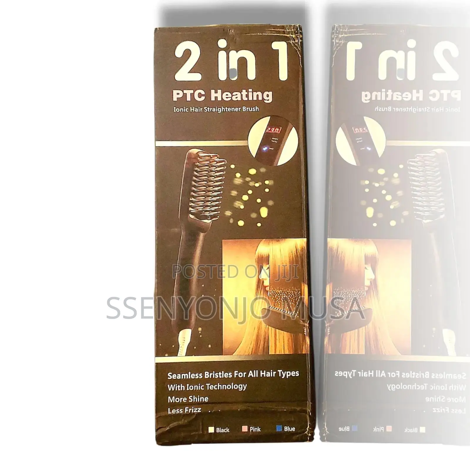 Ionic Hair Straightener Brush 2 in 1 PTC Heating
