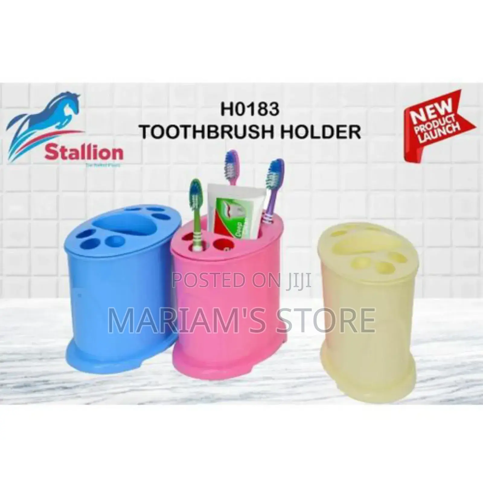 3pieces of Free Standing Toothbrush and Toothpaste Holder