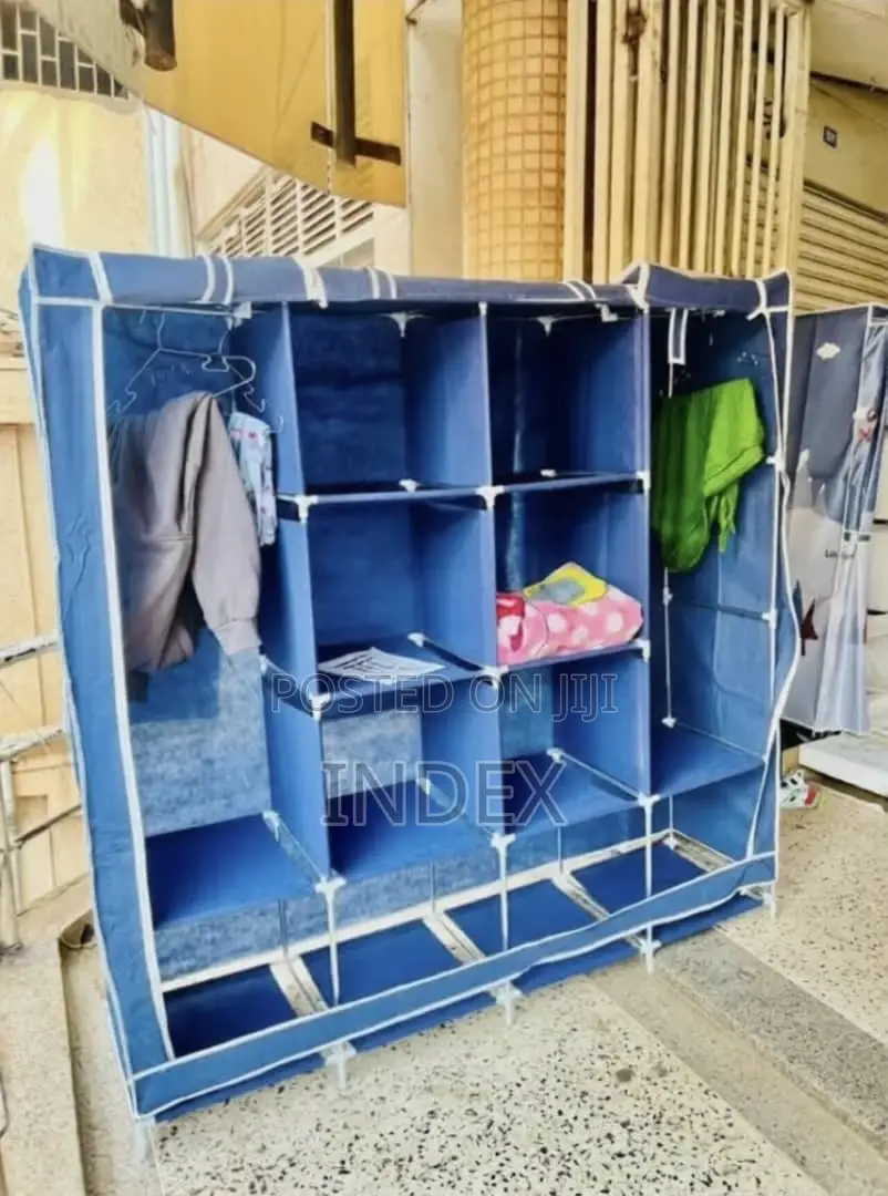 4 Columns Fabric Steel Frame Wadrobe Storage Organizer Closet