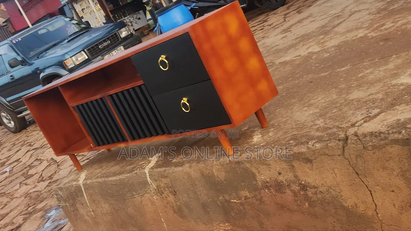 Brown and Black Tv Stand Unit 2mter Length
