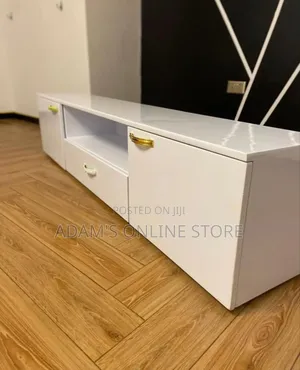 White Tv Stand Unit With Gold Stand