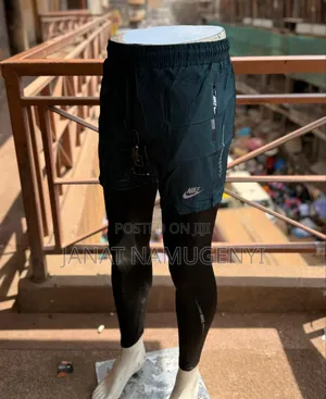 Blue Green Gym Shorts With Inside Leggings