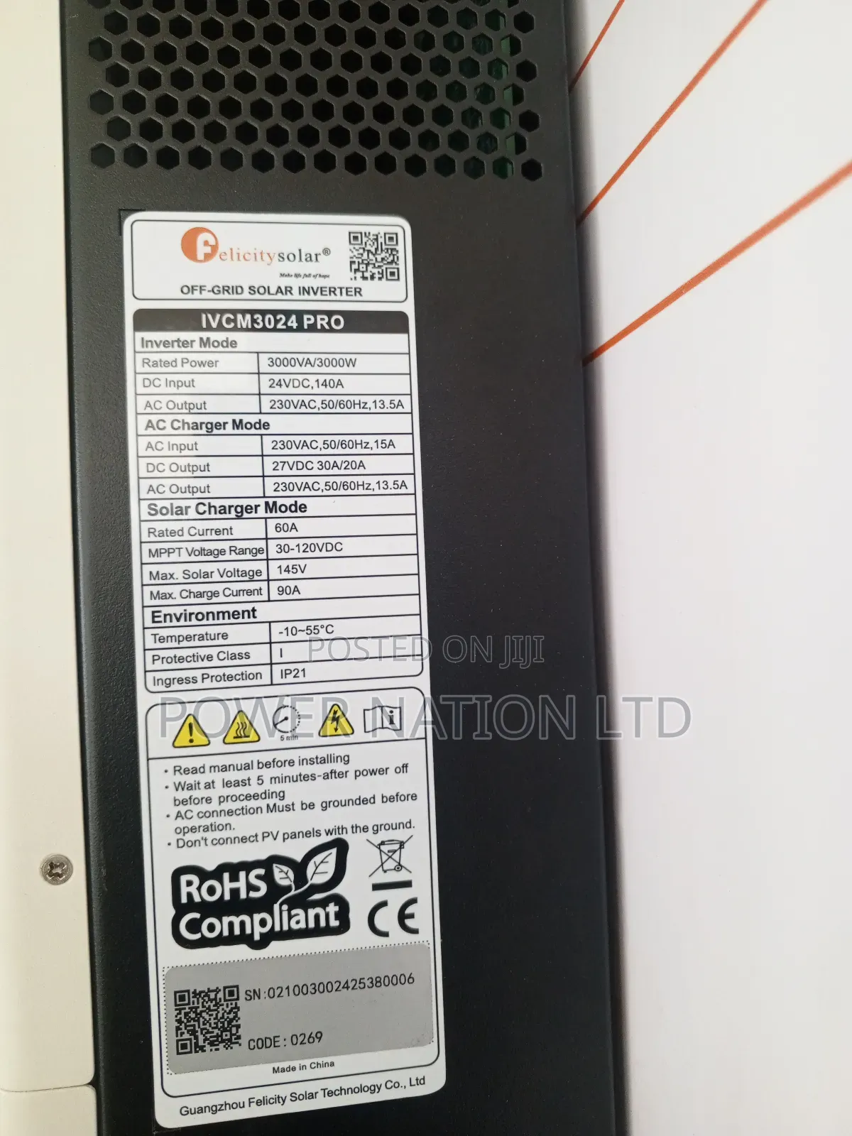 3000w / 3kva 24v Felicity Hybrid Smart Inverter (Green Energy)