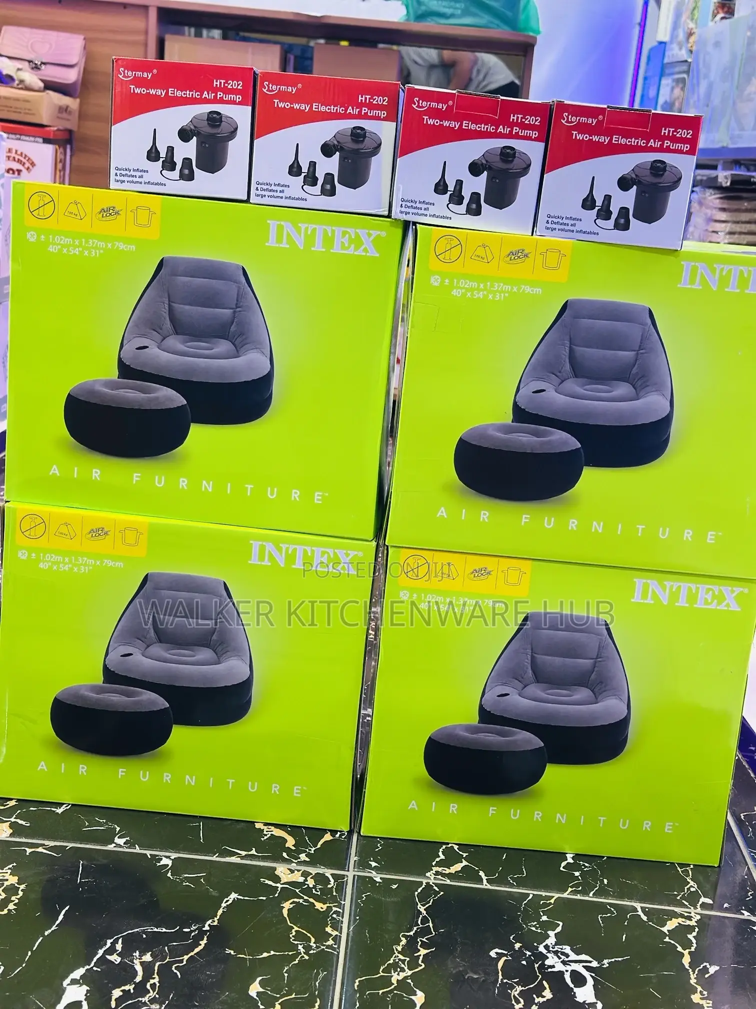 2pc Intex Air Sofa With Electric Pump