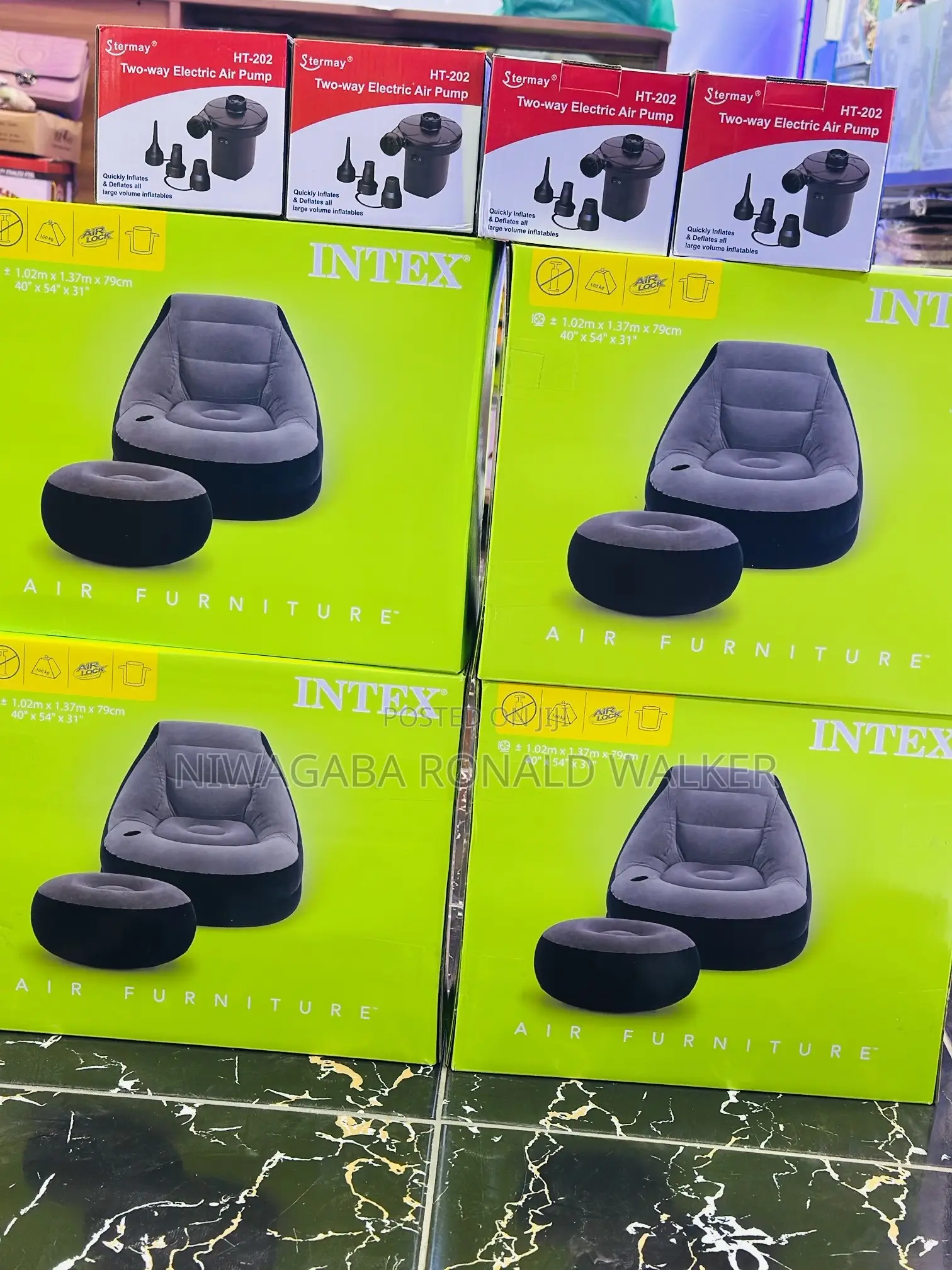2pc Intex Air Sofa With Electric Pump