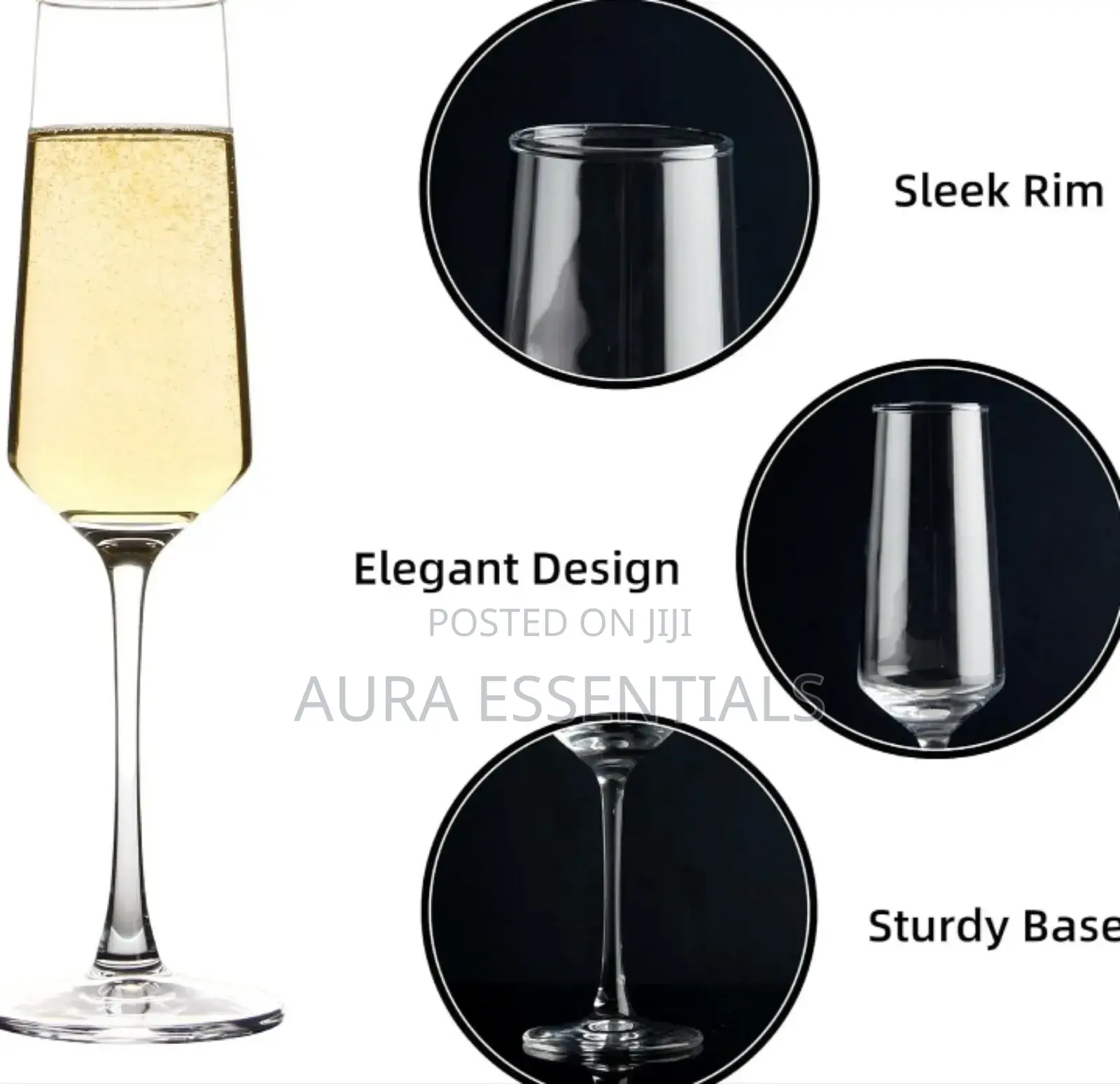 6pcs Elegant Champagne Flutes/Champagne Glasses