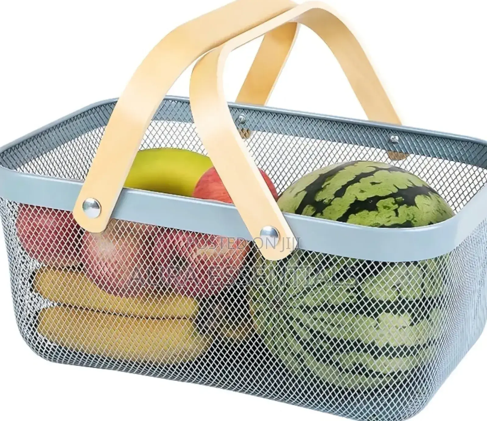 Multifunctional Metal Wire Basket for Kitchen Garden Picnic Cabinet
