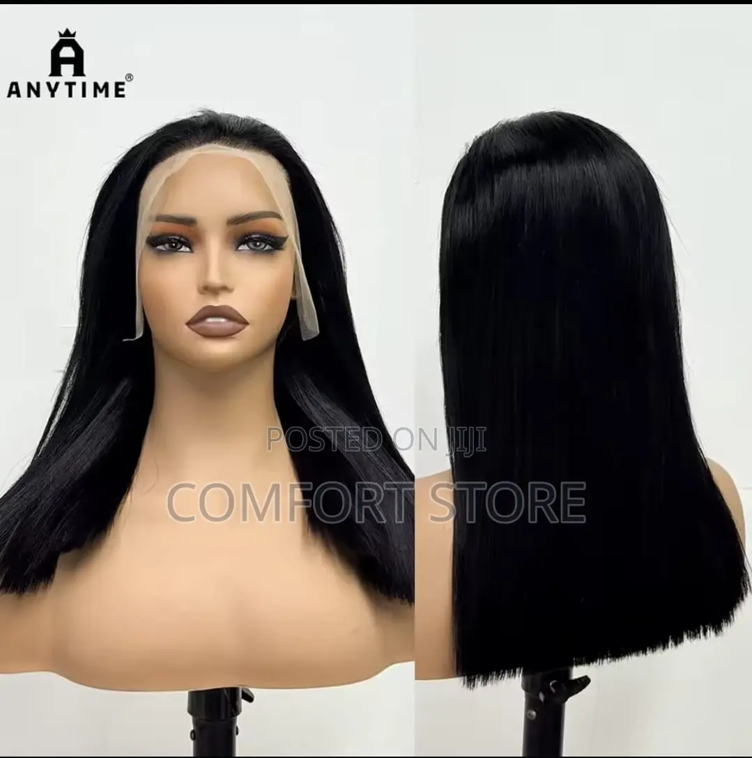 13*4 Bob Wigs 16 Inches Black
