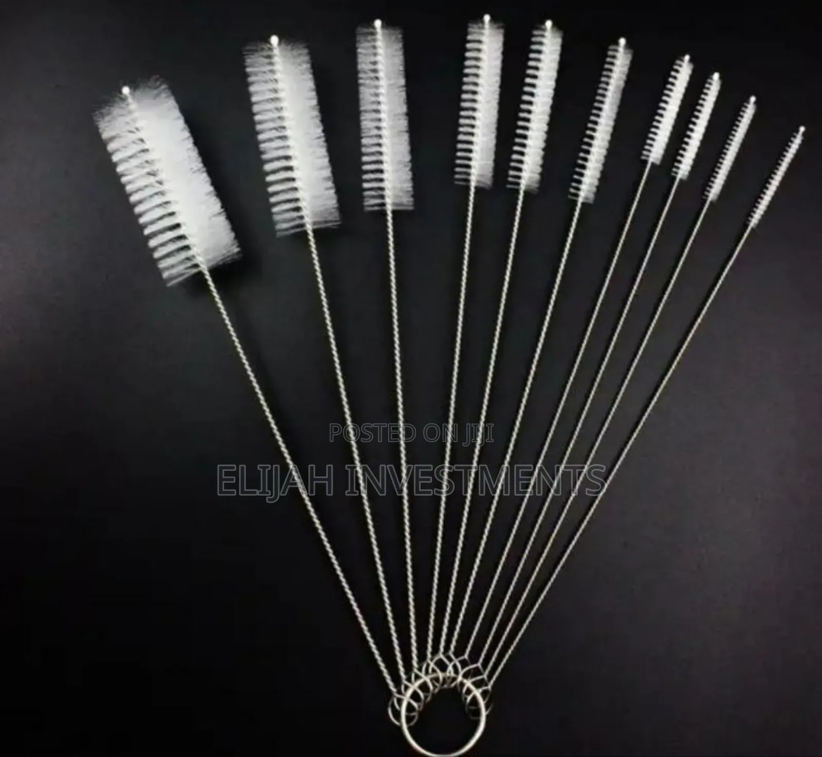 Set of Nylon and Stainless Steel Straw and Tube Cleaning Brushes
