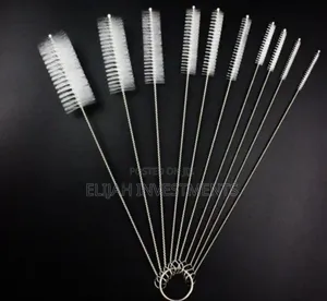 Set of Nylon and Stainless Steel Straw and Tube Cleaning Brushes