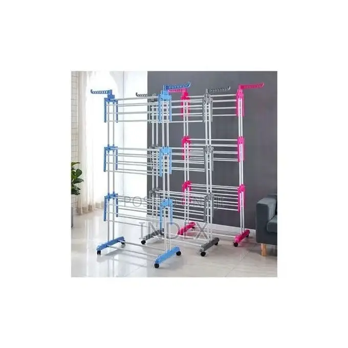 3 Layers Cloth Drying Rack With Wheels(Not Assembled