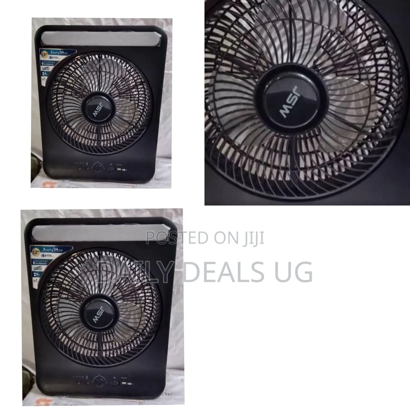 JSW 12-Inch Box Fan, Often Available in Black