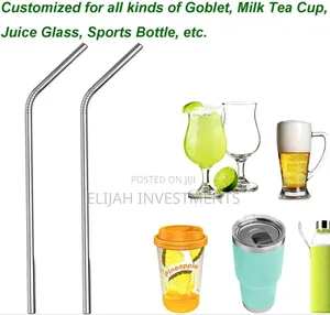 4pcs Reusable Metal Drinking Straws