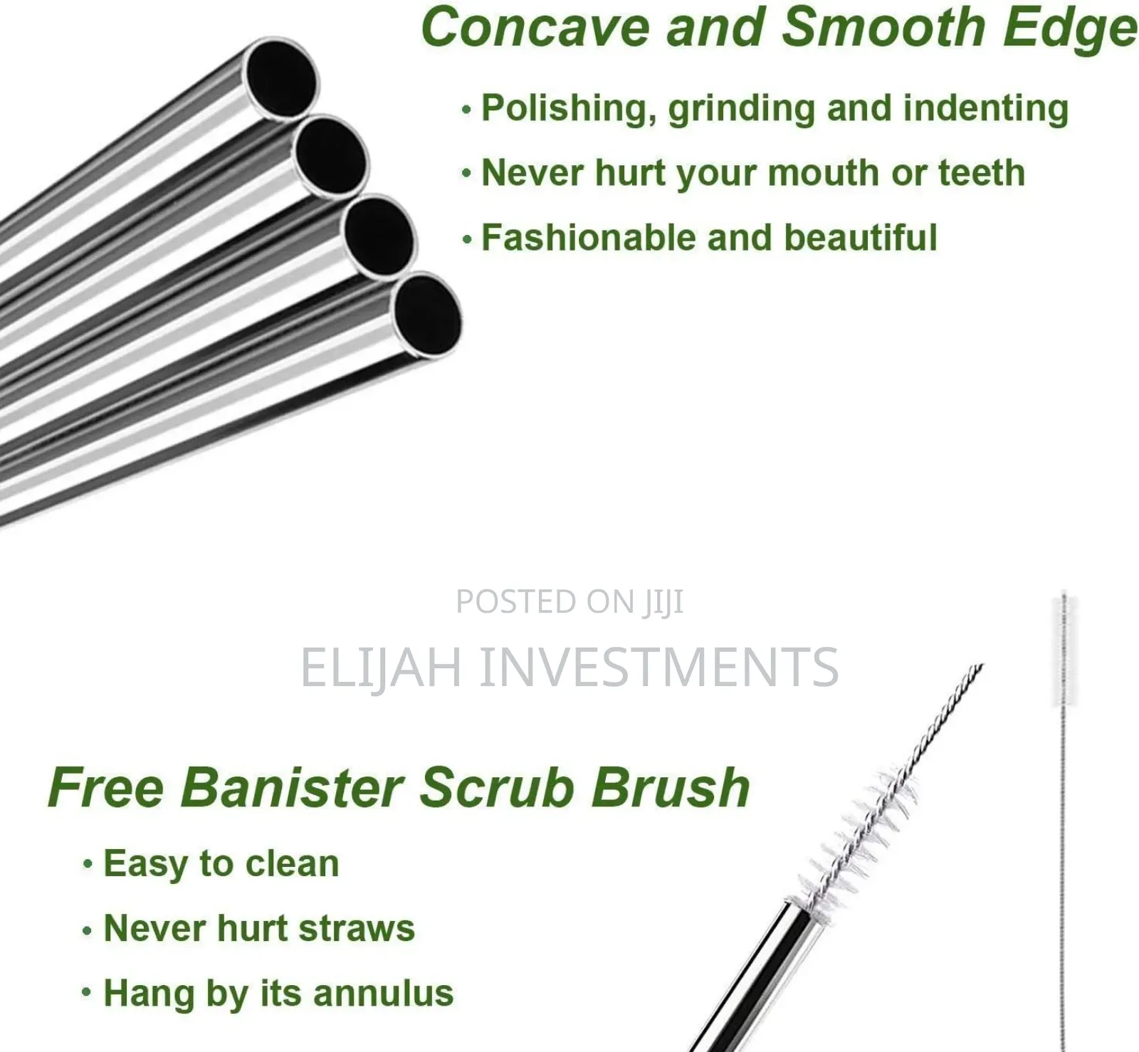 4pcs Reusable Metal Drinking Straws