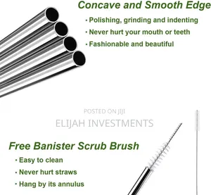 4pcs Reusable Metal Drinking Straws